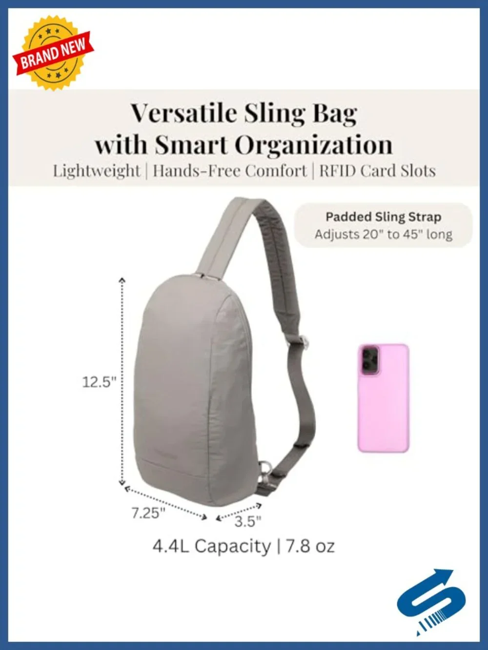 Lightweight Nylon Crossbody Sling Backpack RFID Travel Hands-Free
